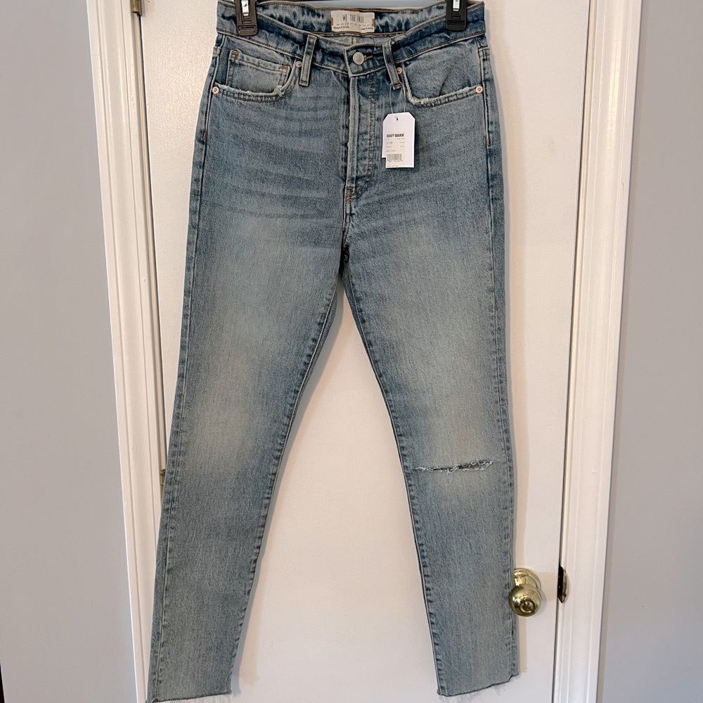 FREE PEOPLE NWT Straight Leg Distressed Denim Jeans - Size 26